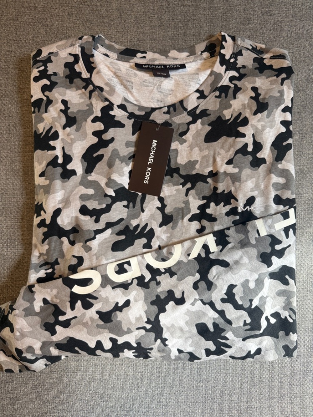 NWT Michael Kors Men’s Camo Long Sleeve Shirt - Black & Gray